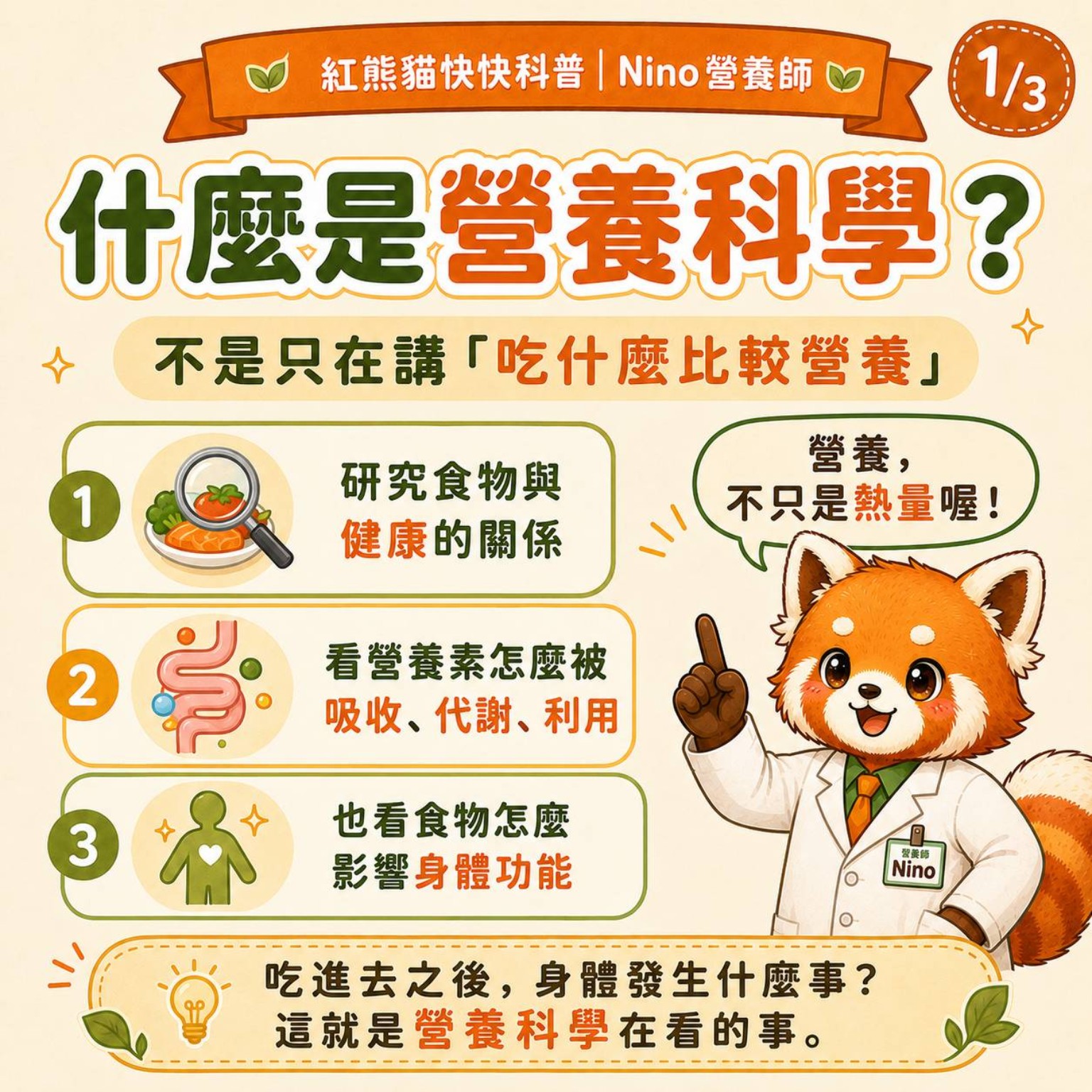 紅熊貓營養師透過紅熊貓健康講座說明營養科學